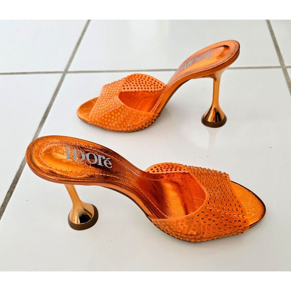 Idore Women Sandals Sz 5B High Heel Stiletto Upper Band Open Toe Made in Brazil